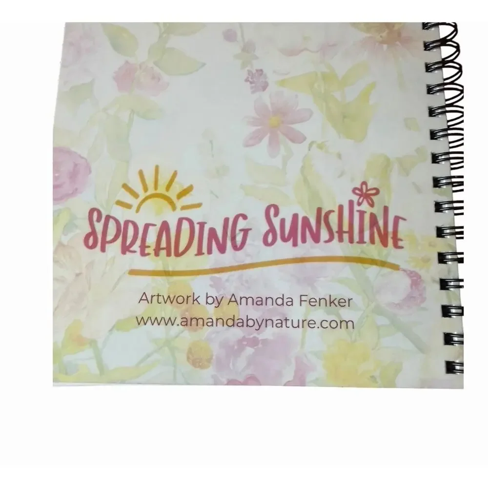 Floral Spiral Notebook Funny List Notepad Stationery Bundle Gift Desk Journal